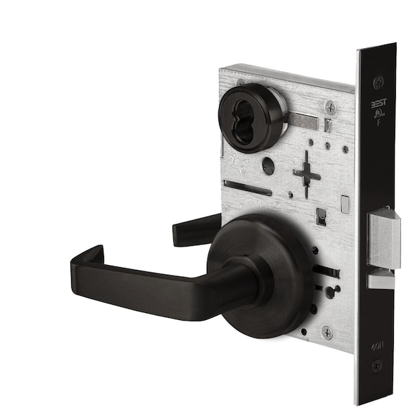 Best Grade 1 Classroom Mortise Lock, 15 Lever, H Rose, SFIC Housing Less Core, Matte Black Finish, Field 45H7R15H622 - main